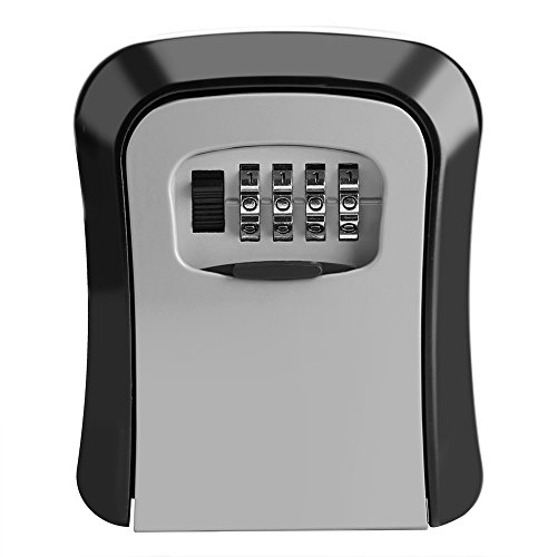 4-Digit Combination Key Lock Box - Waterproof Wall Mount Key Storage for Home, Garage, School & Business - Holds Up to 5 Spare Keys - Perfect for Vacation Rentals, Property Management & Emergency Access