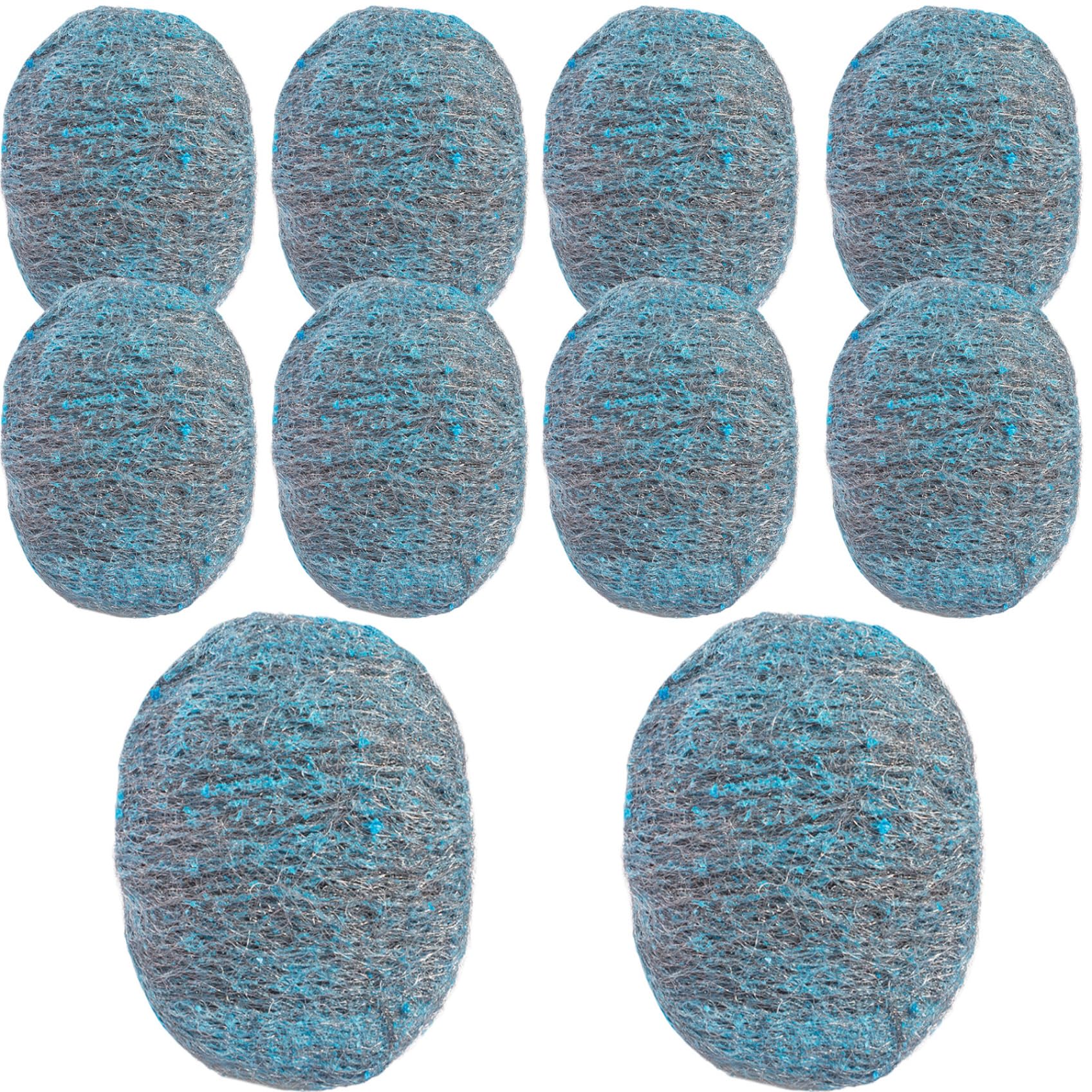 10Pcs Steel Wool Soap Pads - Heavy Duty Metal Scouring Pads for Kitchen Cleaning | Pre-Soaped Disposable Scrubbing Pads for Tough Grease, Oil & Stains | Perfect for Pots, Pans, Grills & Oven Racks