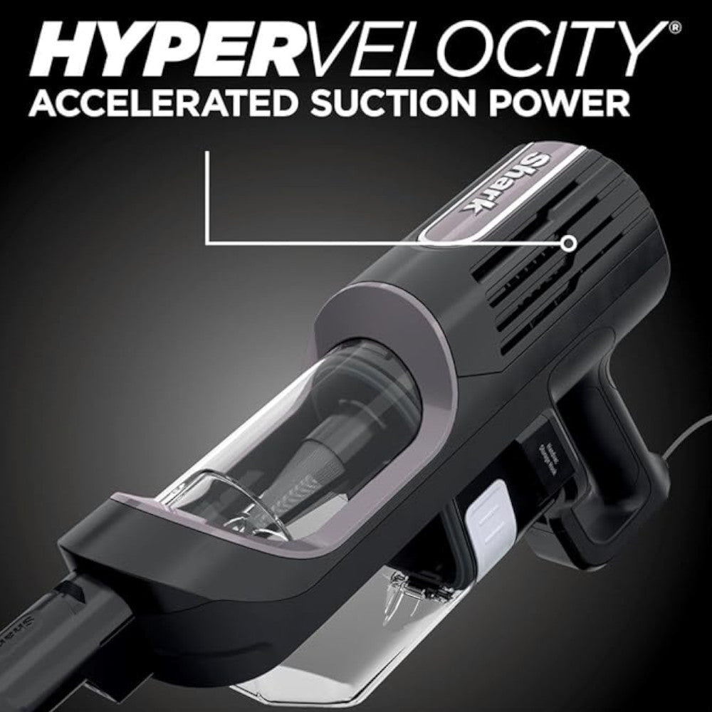 SHARK QS100Q Ultralight HyperVelocity Corded Stick Vacuum Cleaner - Factory Serviced with Home Essentials Warranty | Powerful Suction for Hardwood Floors, Carpets & Pet Hair | Ideal for Home Cleaning & Quick Pickups