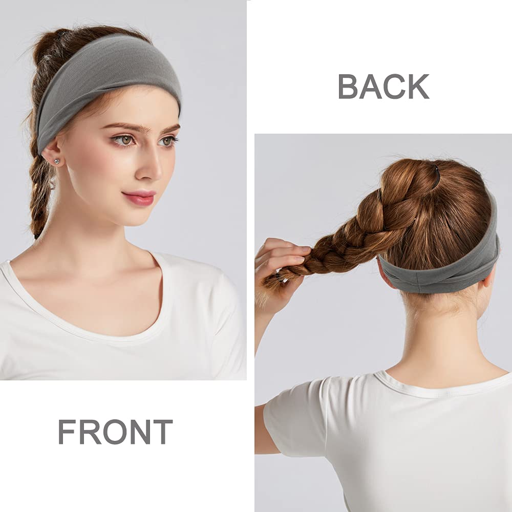 Women's Fashion Headbands - 6 Pack Wide Yoga Headbands for Workout, Sports & Hair Accessories - Perfect for Gym, Running, Yoga & Everyday Use
