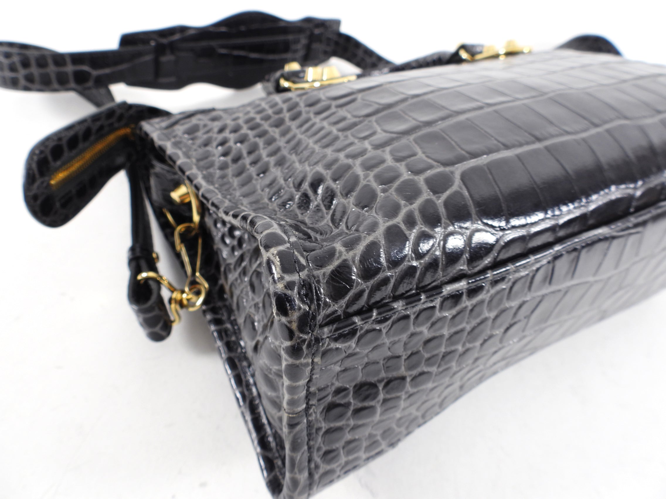 Balenciaga Dark Grey Croc Embossed Small Metallic Edge City Bag - Luxury Designer Handbag for Women, Perfect for Everyday Use & Night Out