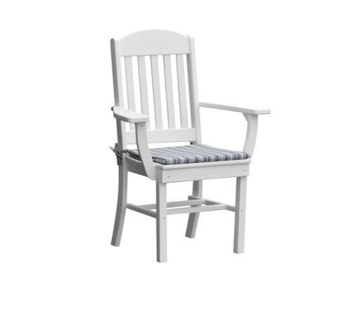 A & L Furniture Classic Dining Chair with Arms - Sturdy Wooden Dining Room Chair for Kitchen, Restaurant, and Home Decor