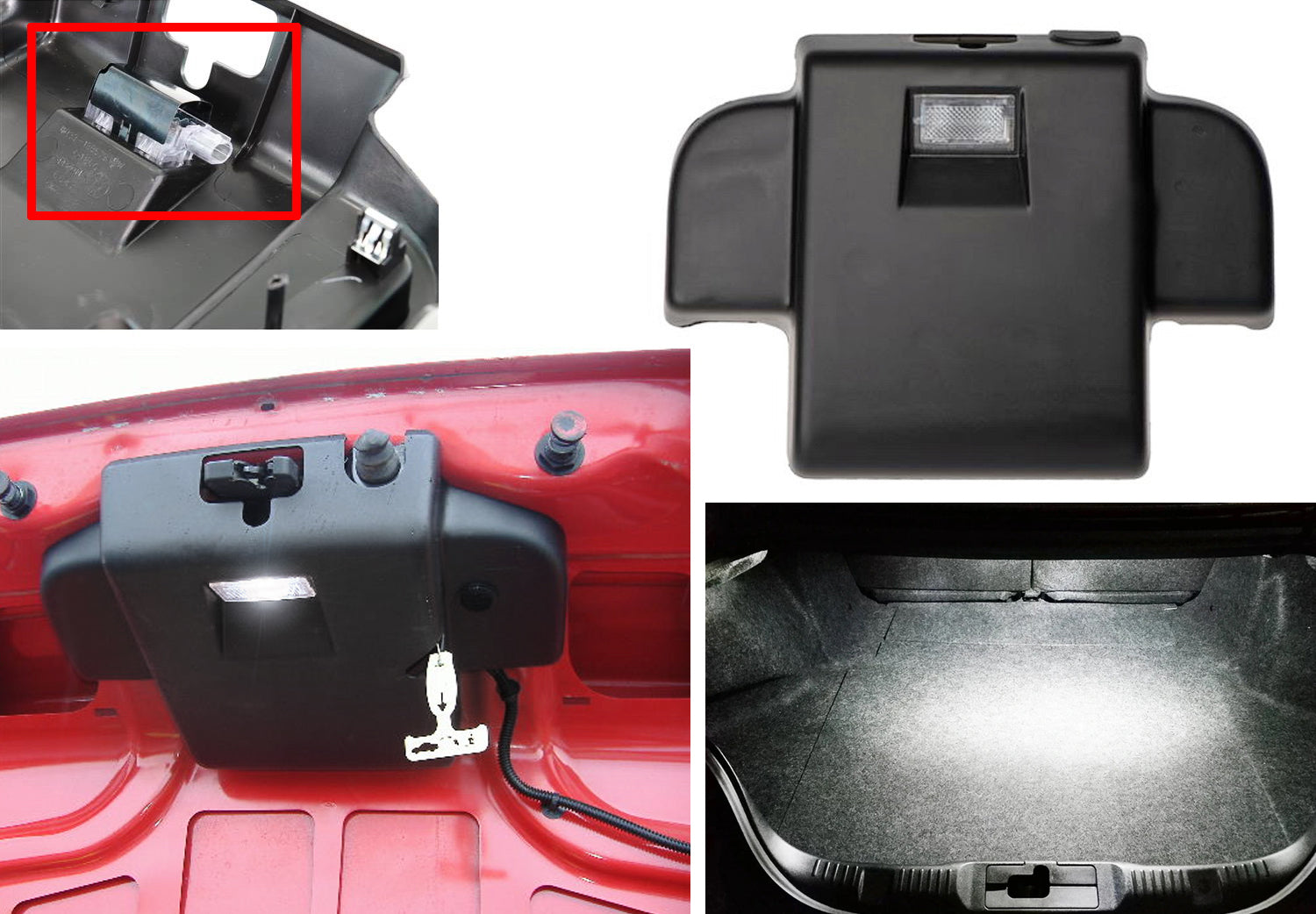 2W White Full LED Trunk Cargo Area Light Assembly For 2005-2014 Gen5 Ford Mustang - Upgrade Interior Lighting for Enhanced Visibility & Style