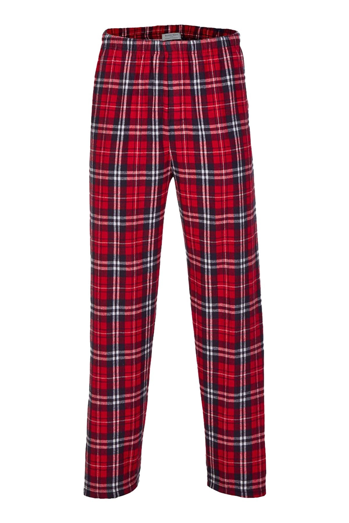 Boxercraft Harley Flannel Custom Pants for Men - Navy/Red Plaid Checkered Pattern - Soft Cotton Linen Blend - Casual & Motorcycle Riding Comfort Wear