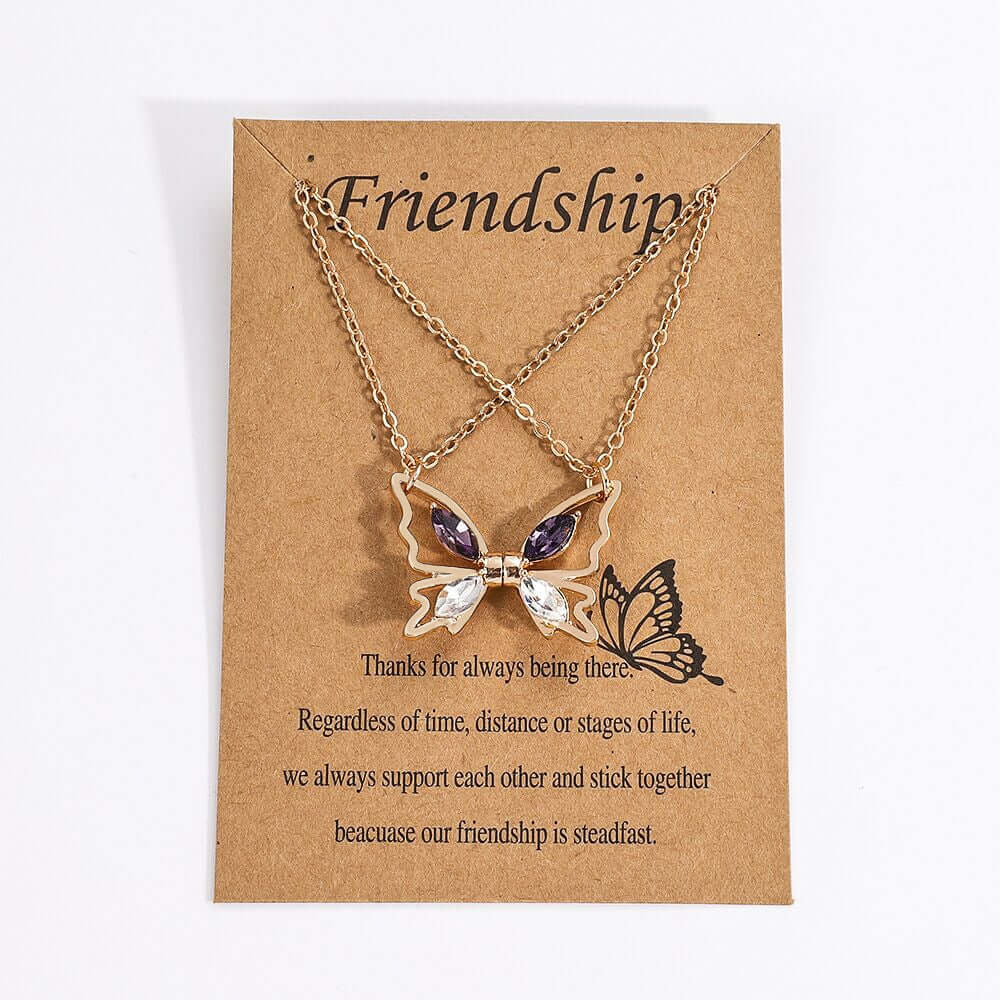 Butterfly Magnetic Couple Friendship Matching Necklace Set - Romantic Gift for Couples, Best Friends, Anniversaries & Valentine's Day | KM695