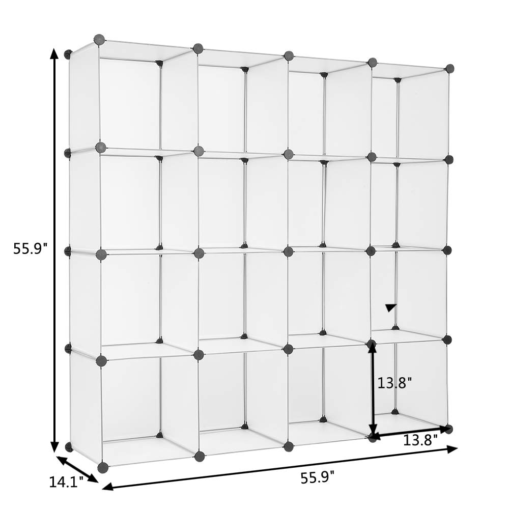 16-Cube Storage Organizer - Mytunes Cube Bookcase Shelf for Closet, Books & Home Organization | Perfect for Bedroom, Living Room & Office Storage