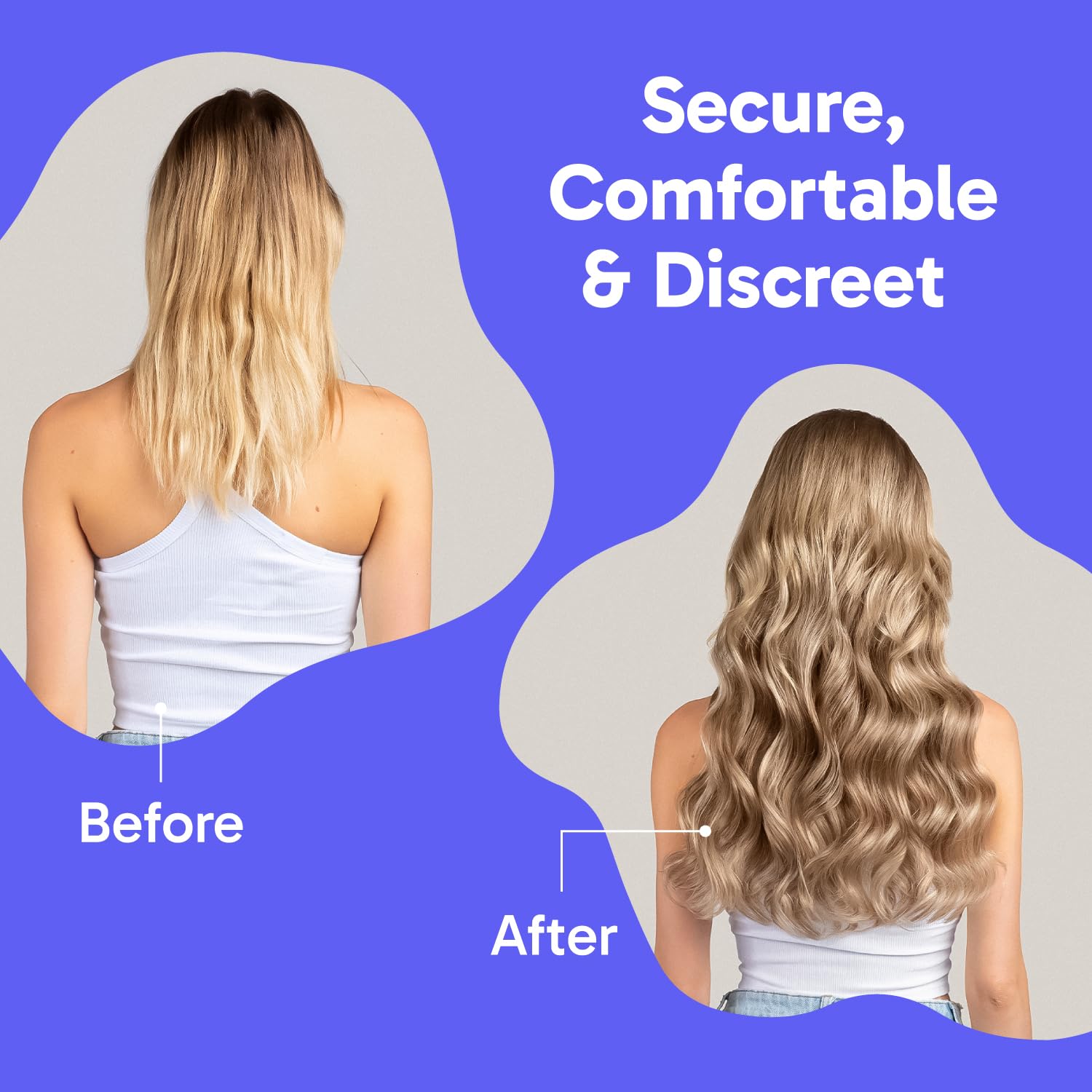Zala Halo Hair Extensions - 100% Remy Human Hair Clip-in Extensions for Volume & Length - Champagne Blonde 16 Inch (130g) - Seamless Blending & Styling for Weddings, Parties & Everyday Glam