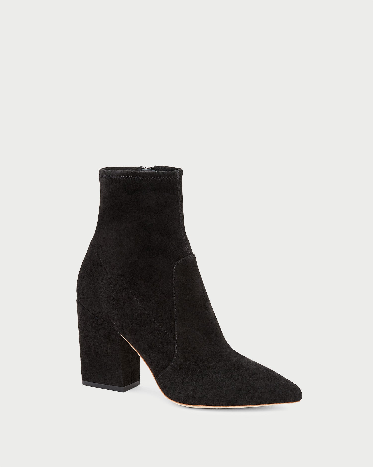 Isla Black Suede Slim Ankle Booties for Women - Stylish Pointed Toe Low Heel Booties | Perfect for Office, Date Night & Fall Fashion