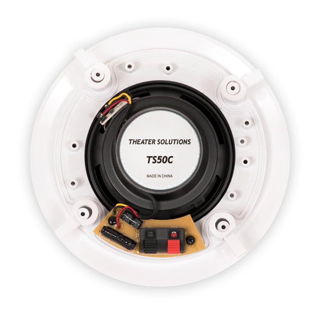 Premium Theater Solutions TS50C In-Ceiling Speakers - 2 Pair Pack for Immersive Surround Sound & Home Theater Systems | Perfect for Living Rooms, Bedrooms, and Basement Entertainment Spaces