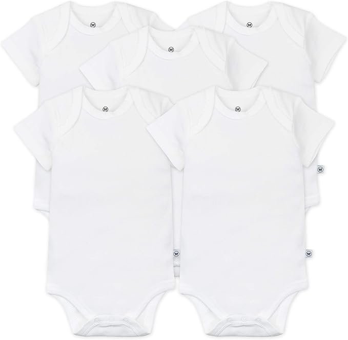 5-Pack Short Sleeve Baby Bodysuits - 100% Organic Cotton Onesies for Newborns & Infants - Soft & Breathable for Everyday Wear, Playtime & Photo Shoots