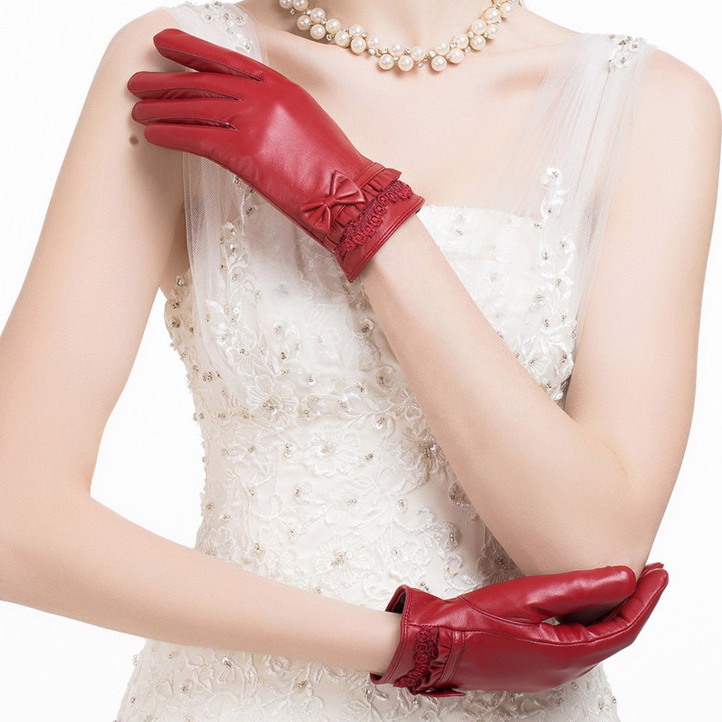 XOMO Women's Driving Gloves - Soft Lambskin Leather Winter Gloves for Ladies, Warm Touchscreen Compatible - Perfect for Driving, Outdoor Activities & Cold Weather Fashion
