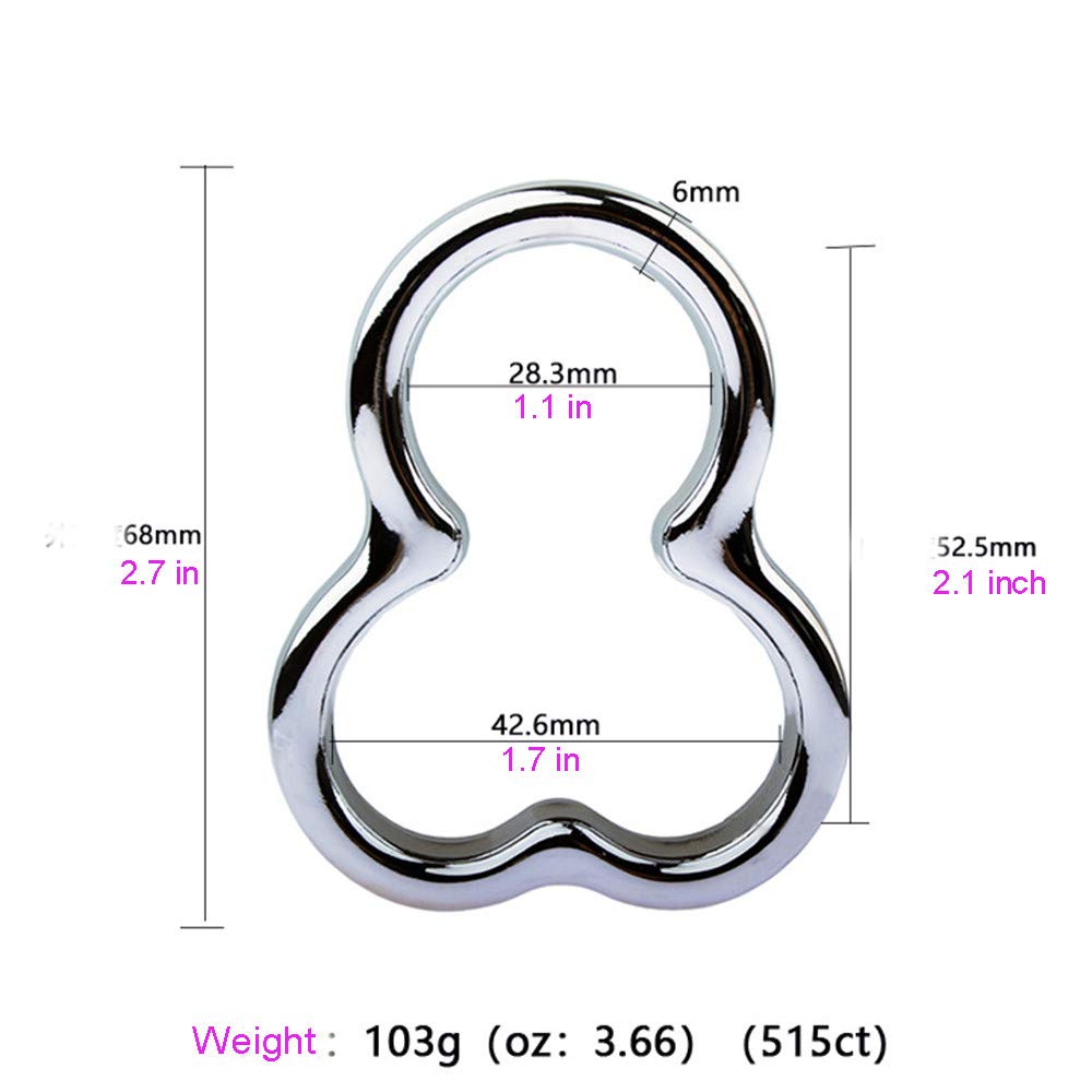 Stainless Steel Scrotum Stretcher & Cock Ring Set for Men - Testicular Weight Pendant, Delay Ejaculation Training - Perfect for BDSM, Sensual Play & Couples Intimacy Enhancement