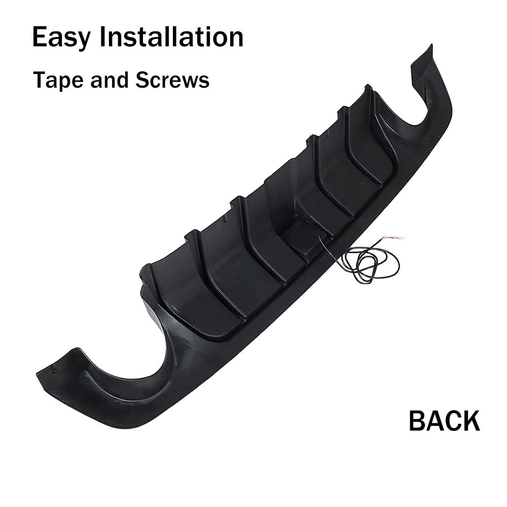 Carbon Fiber Rear Bumper Diffuser with LED Lights for Infiniti Q50/Q50S (2018-2022) - Sporty Lip Spoiler Upgrade for Enhanced Style & Performance