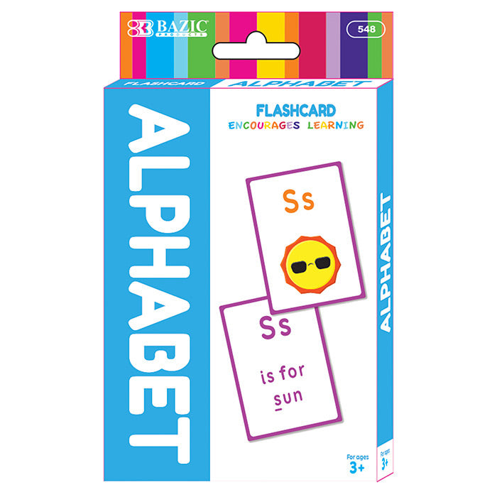 BAZIC Alphabet Flash Cards for Preschool Learning - 36-Pack ABC Flashcards for Kids - Perfect for Homeschooling, Classroom, and Early Childhood Education