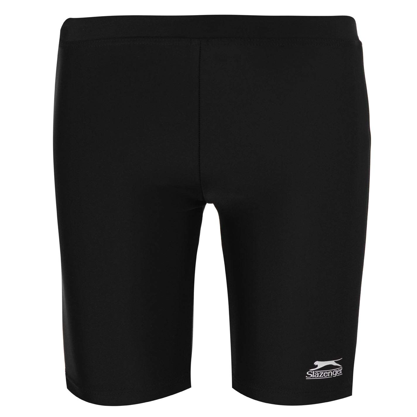 Slazenger Kids Boys Swim Jammers - Elastic Waist Long Swim Shorts for Junior Boys Age 7-8 Years - Black - Perfect for Swimming Lessons, Pool Parties & Beach Activities