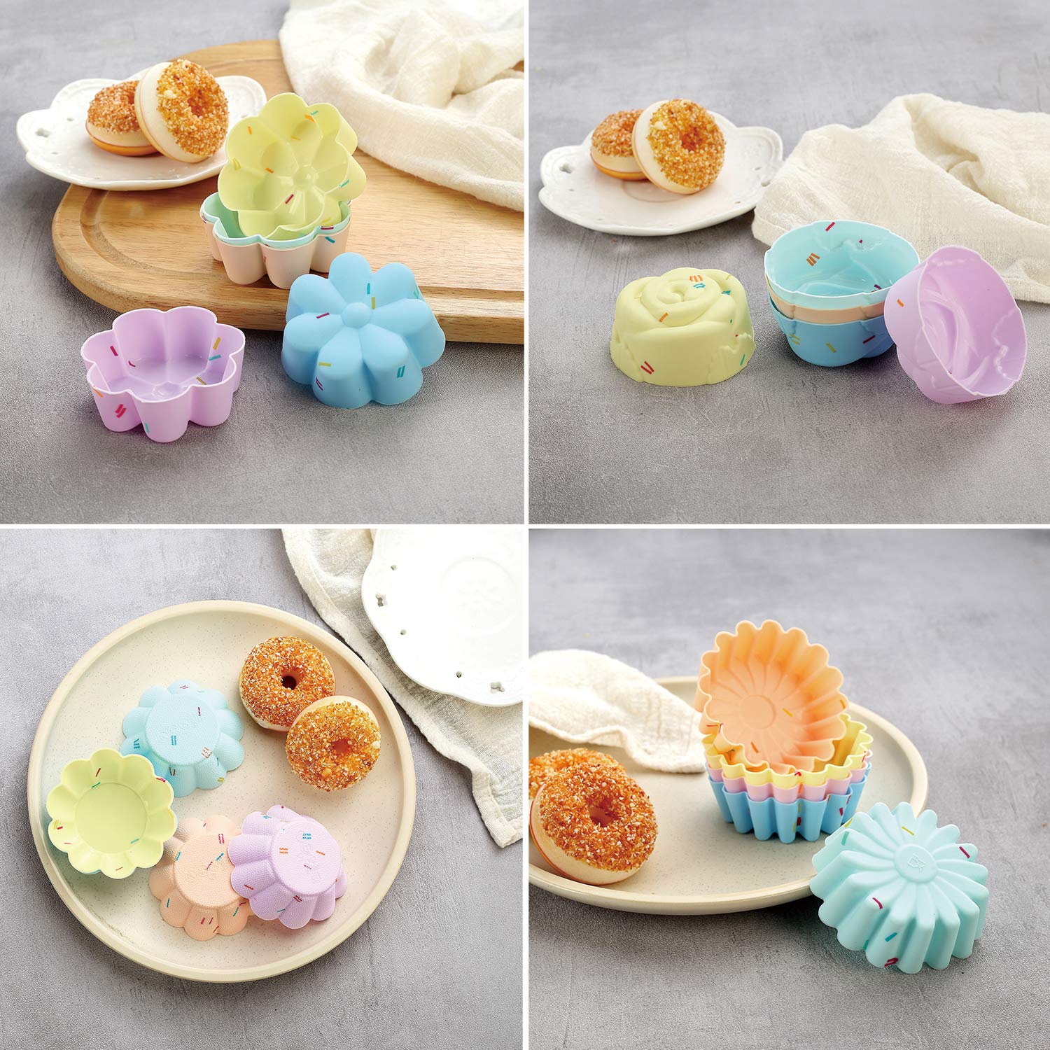 46PCS Silicone Bakeware Set - Non-Stick Cake Molds, Baking Pans & Cupcake Liners for Easy Baking | Perfect for Home Kitchen, Party Desserts & Holiday Treats
