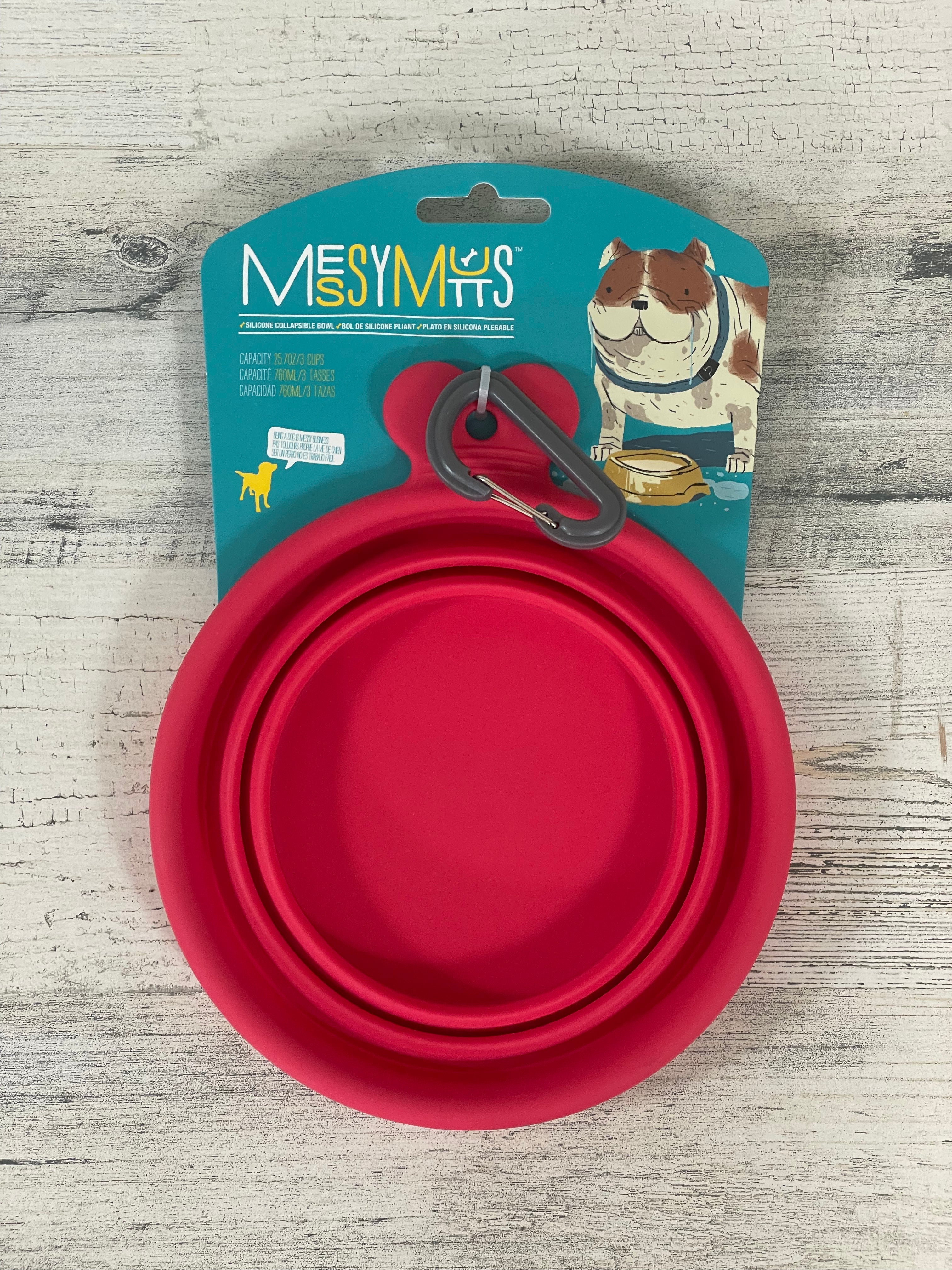 Messy Mutts Collapsible Dog Bowl - Portable Travel Water & Food Dish for Dogs - Perfect for Hiking, Camping & Outdoor Adventures