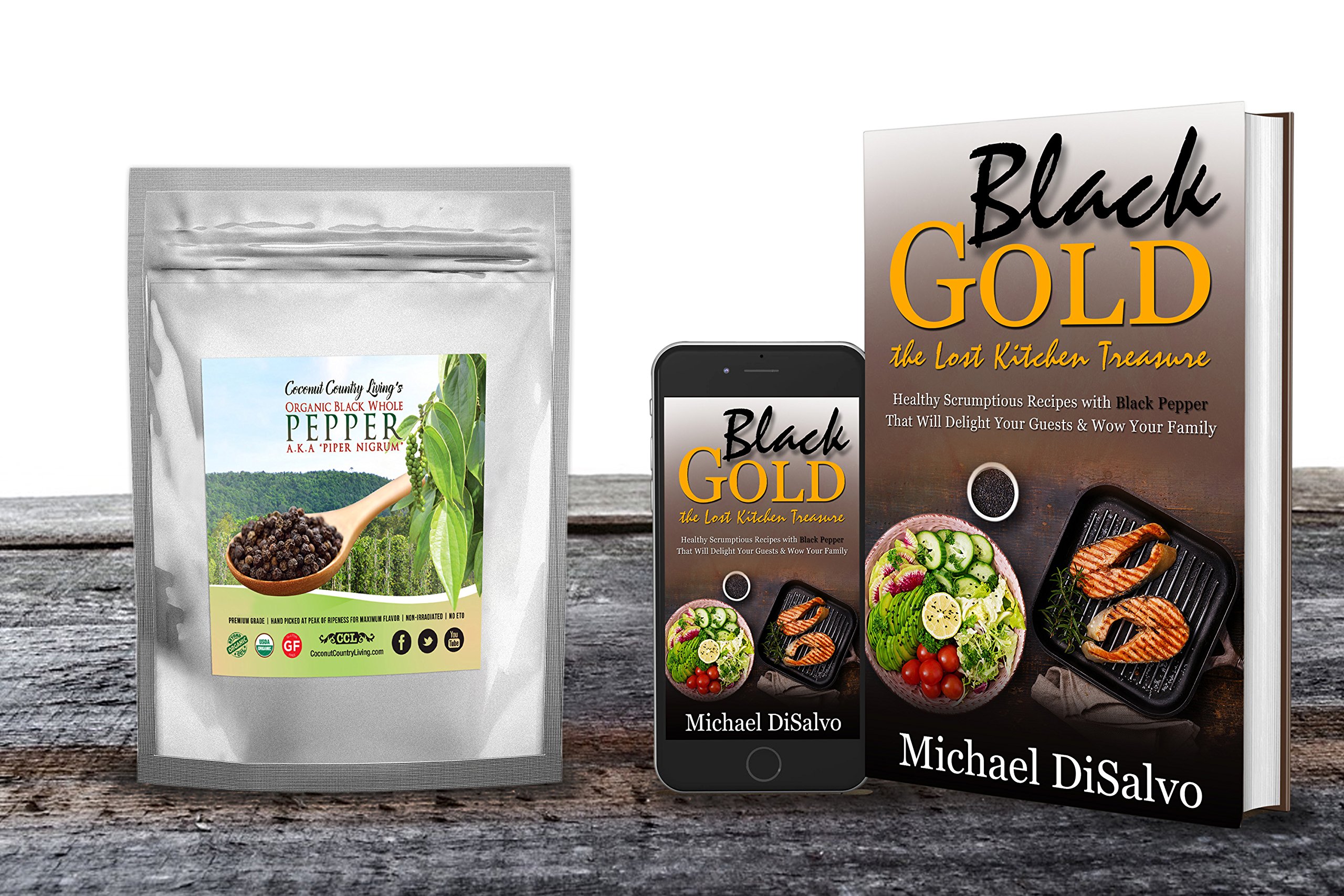 Premium Organic Whole Black Peppercorns - Fair Trade, Non-GMO, 16oz (1lb) - Perfect for Pepper Grinder Refill & Gourmet Cooking - Ideal for Steak, Pasta, Salads & Home Kitchen Use