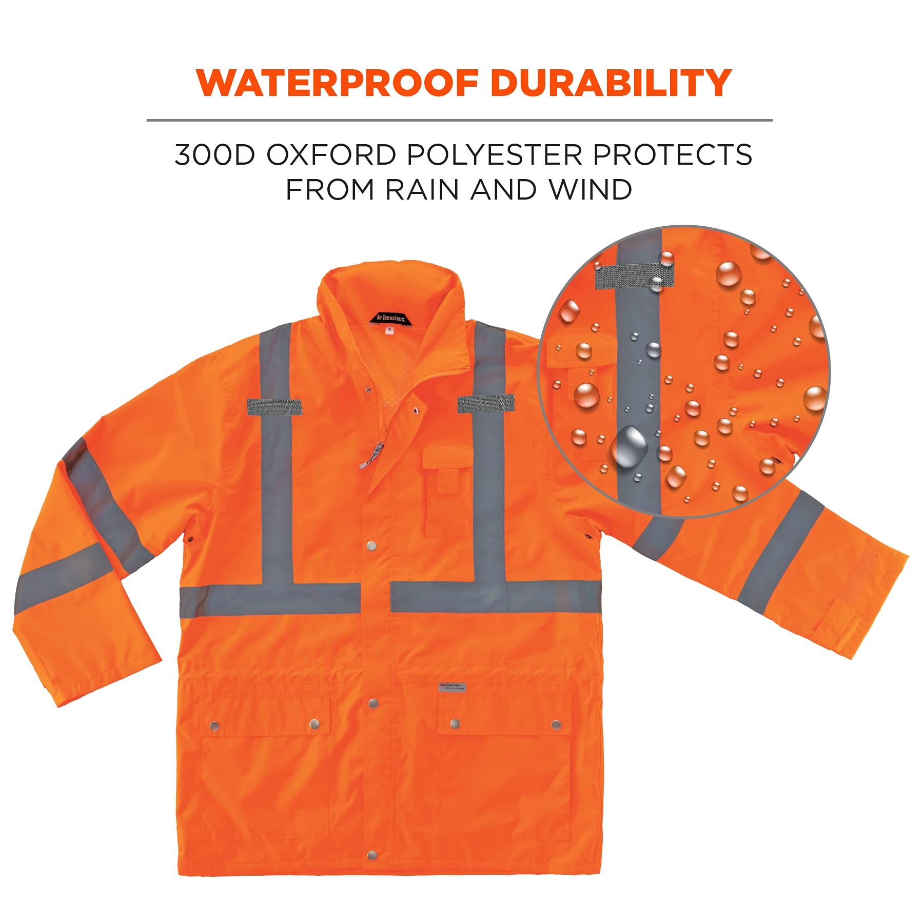 Ergodyne Standard Waterproof Rain Jacket for Men & Women - Lightweight Windproof Outdoor Shell for Hiking, Camping & Work