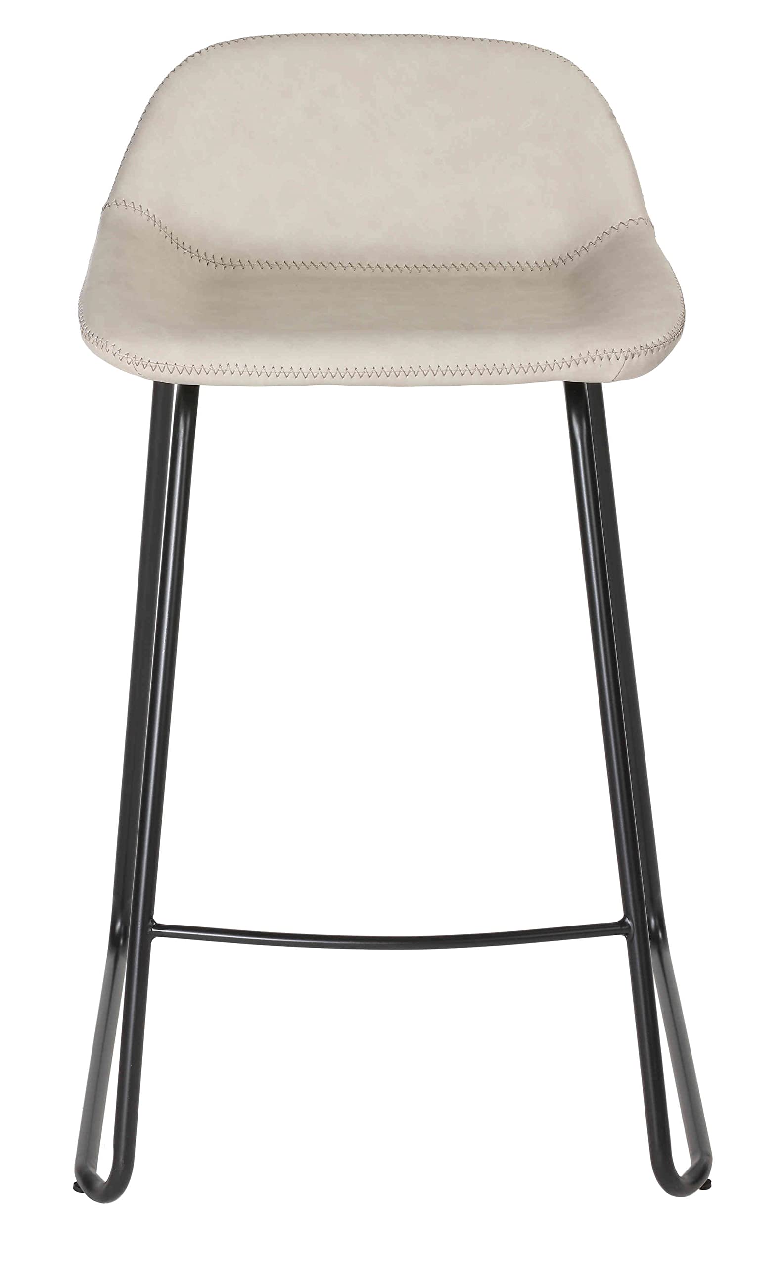 Cortesi Home Ava Counter Stools Set of 2 - Modern Grey Bar Stools for Kitchen Island, Breakfast Bar & Dining Counter - Adjustable Height & Comfortable Seating