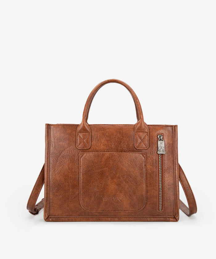 Trinity Ranch Floral Tooled Leather Tote Bag for Women - Western Style Handbag for Work, Travel & Shopping