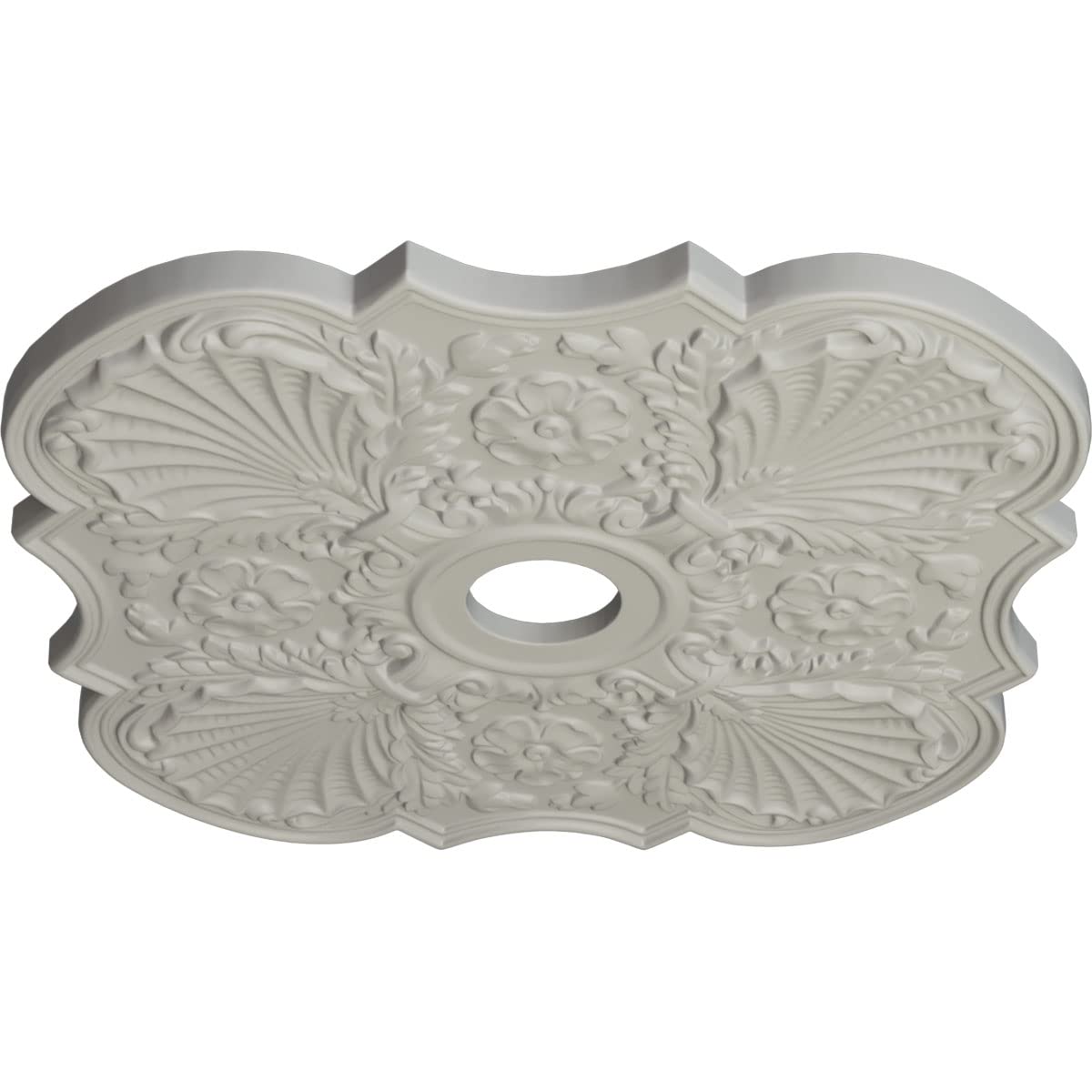 Ekena Millwork CM29FWPCF 29-Inch Flower Ceiling Medallion - Hand-Painted Cream Pot Design (29