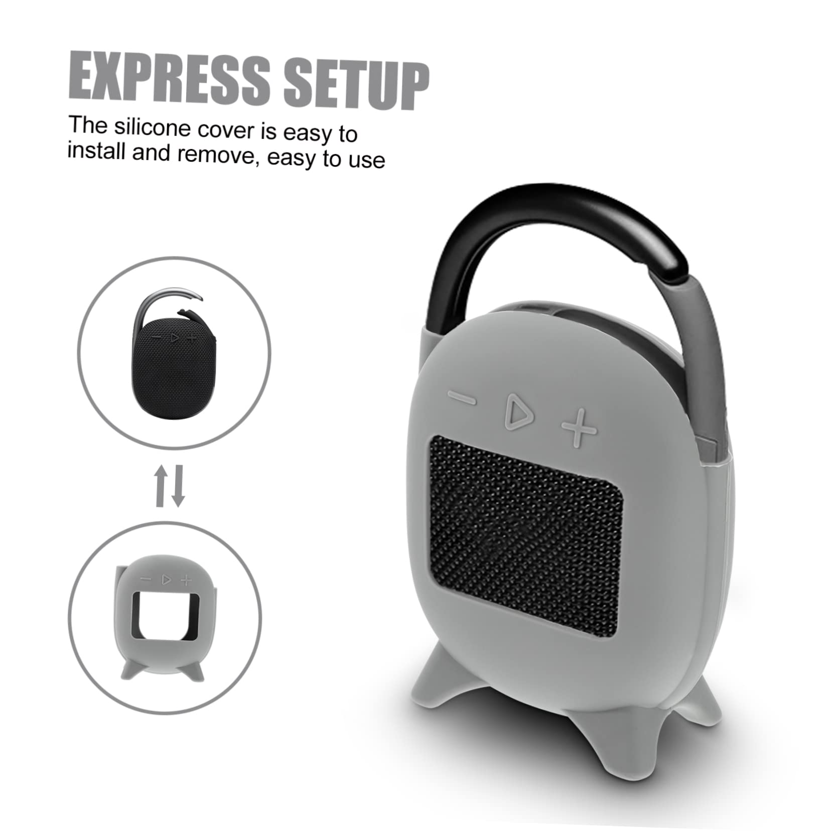 Jojofuny 3-Pack Impact Absorbing Wireless Speaker Sleeve Case for 4 Speakers - Dark Grey Scratch Protection (4 Boxes x 3) - Perfect for Travel, Gym & Outdoor Adventures