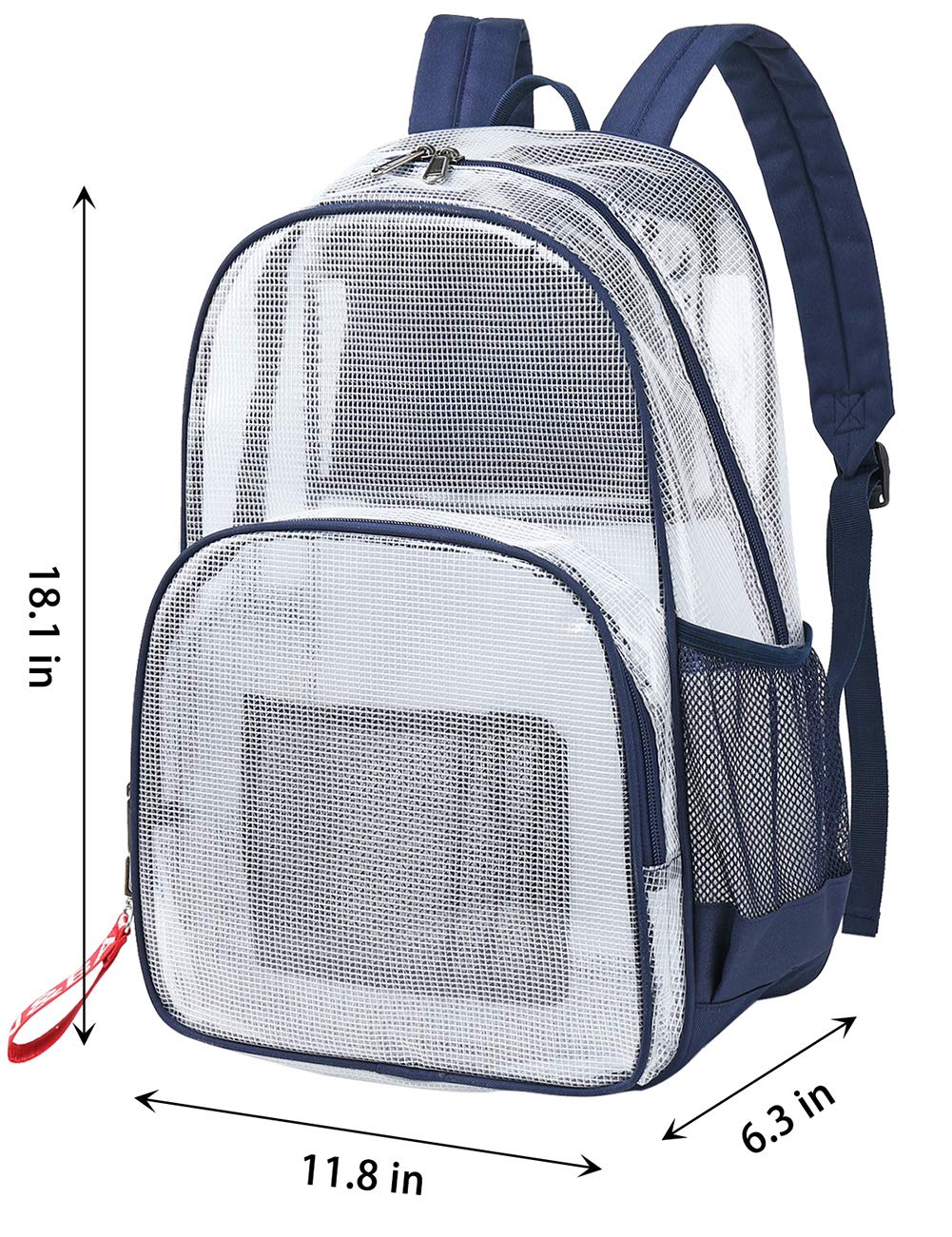 Mygreen Clear Backpack - Heavy Duty Transparent School Backpack with Laptop Compartment for 15.6 Inch Laptop - Perfect for School, Work, Travel & Security Checkpoints
