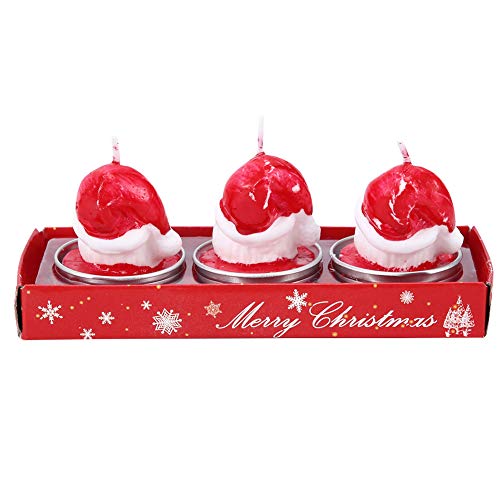 Santa Claus Head Shaped Tealight Candles - 2 Pack Christmas Decorative Jar Candles for Holiday Table Decor, Party Centerpiece & Festive Home Ambiance