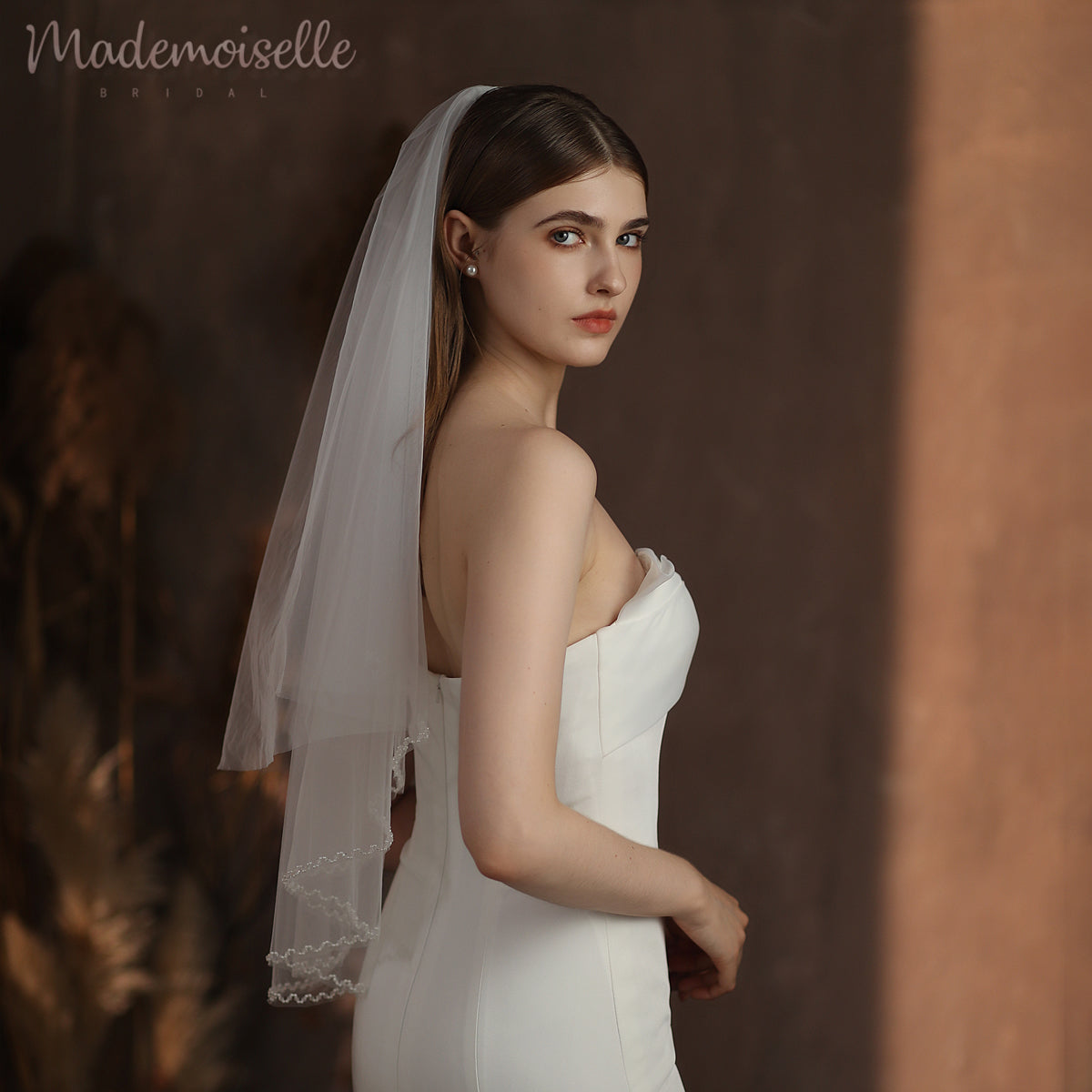 Elise Veil - Elegant Bridal Wedding Veil for Bride, Perfect for Church Ceremony & Outdoor Wedding Photography