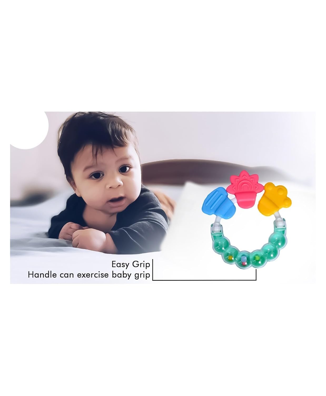 Kritiu Banana Shape Baby Brush & Rattle Teether Set - Soft Silicone Teething Toy for Infants | BPA-Free, Non-Toxic & Easy to Clean | Soothing Gums Relief | Perfect for Newborns & Toddlers (Peach & Green) - Ideal for Home, Travel & Daycare Use