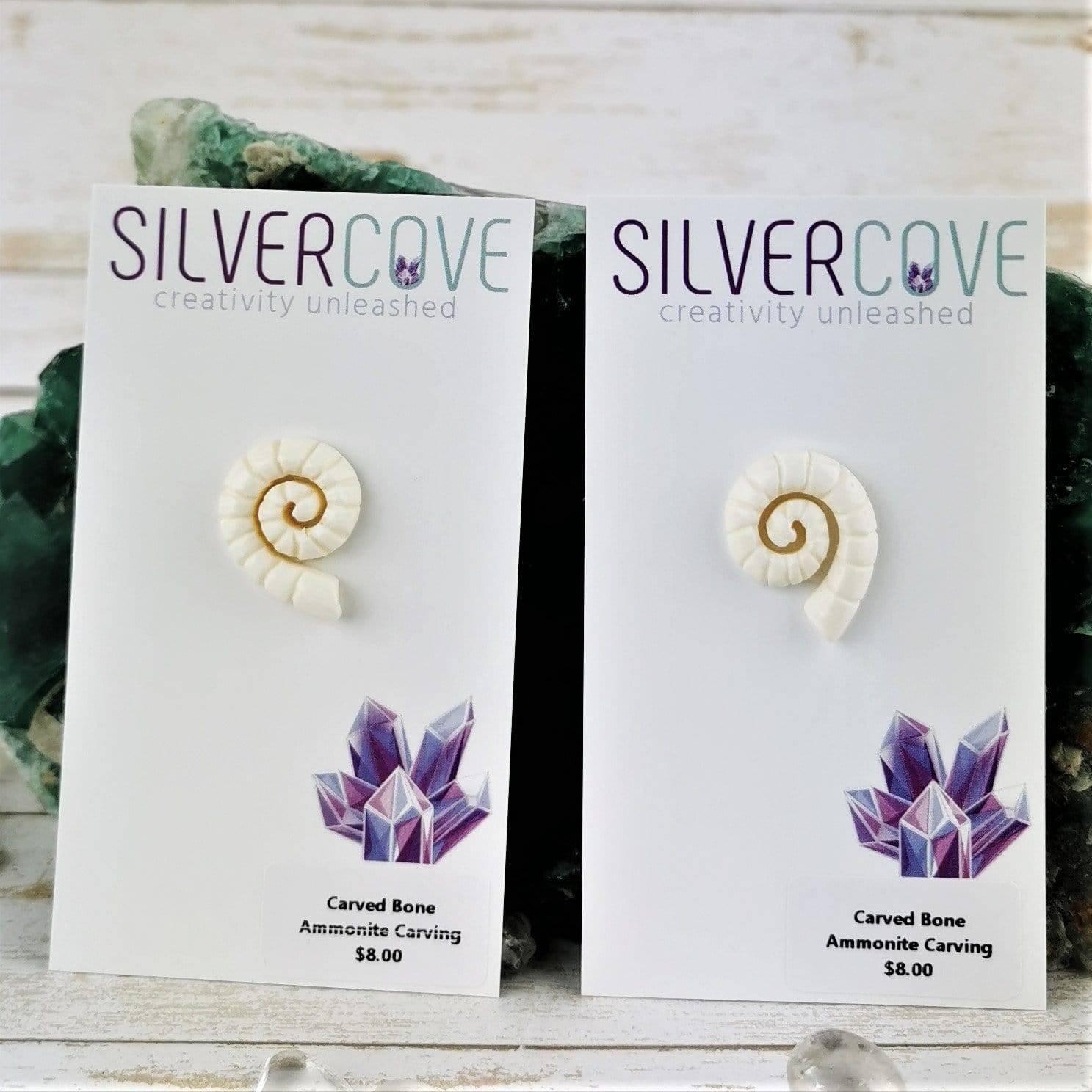 Hand-Carved Bone Ammonite Fossil Pendant - Unique Natural Jewelry for Necklace & Boho Fashion - Perfect for Gifts, Meditation & Spiritual Healing