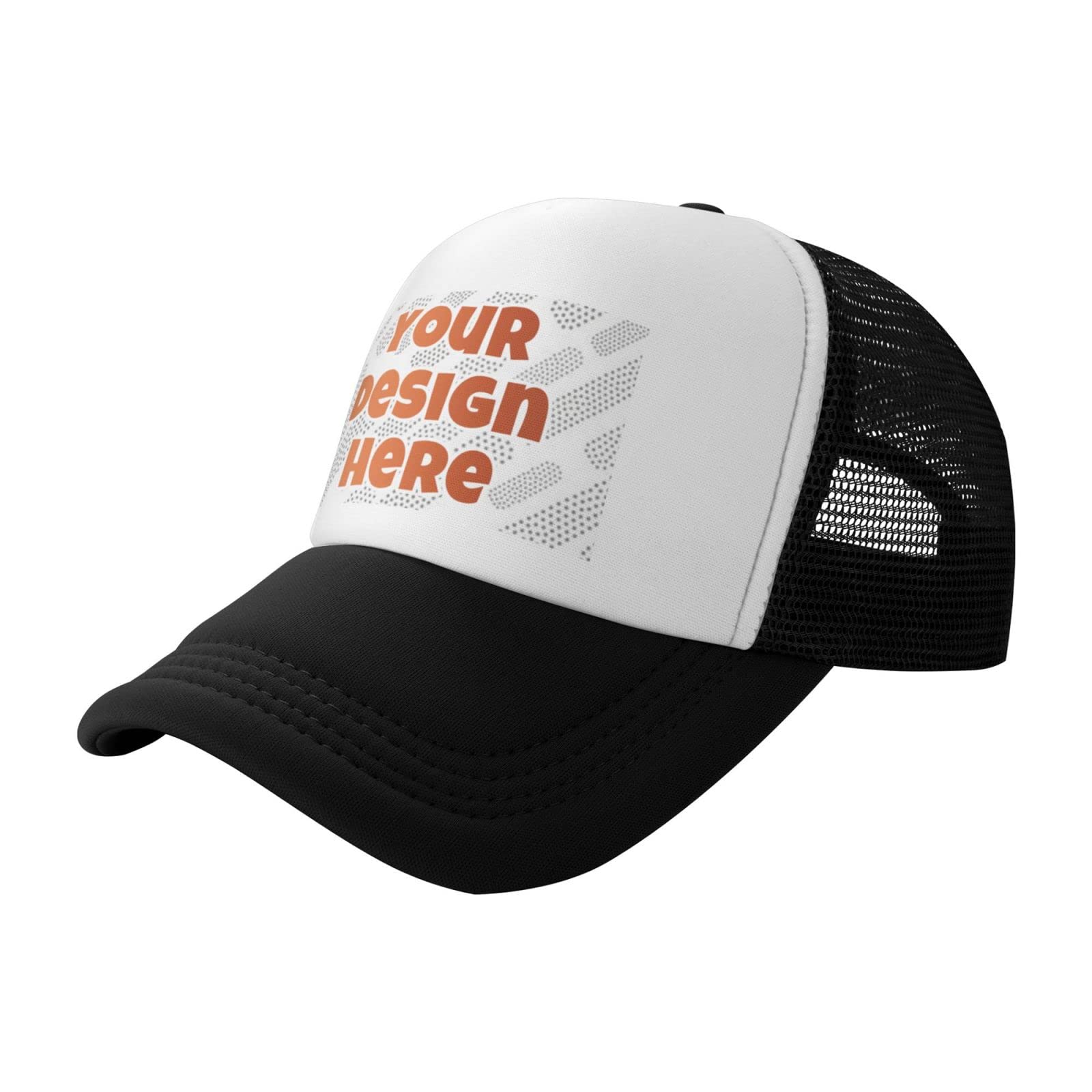 Custom Trucker Hats for Men & Women - Personalized with Your Picture, Text or Logo - Add Your Own Design - Perfect for Sports, Outdoor Activities & Promotional Events