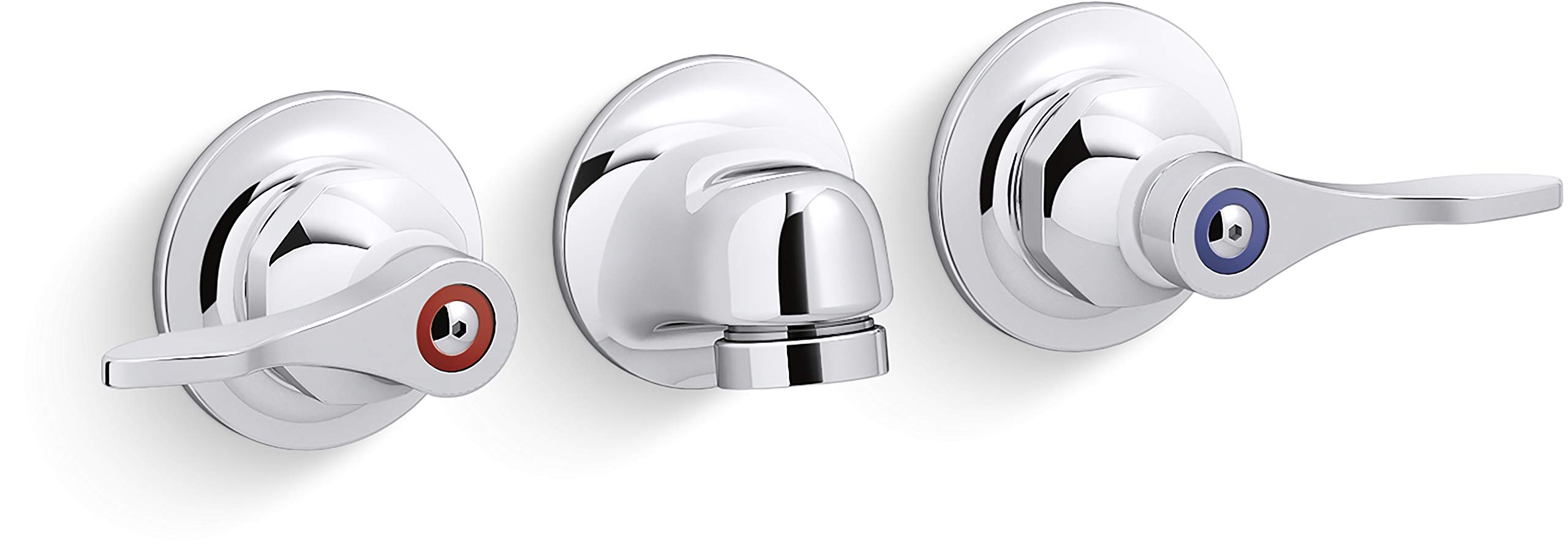 KOHLER TRITON BOWE® Wall Mount Bathroom Faucet with Grid Drain and Lever Handles - Perfect for Modern Vanities and Small Space Bathrooms