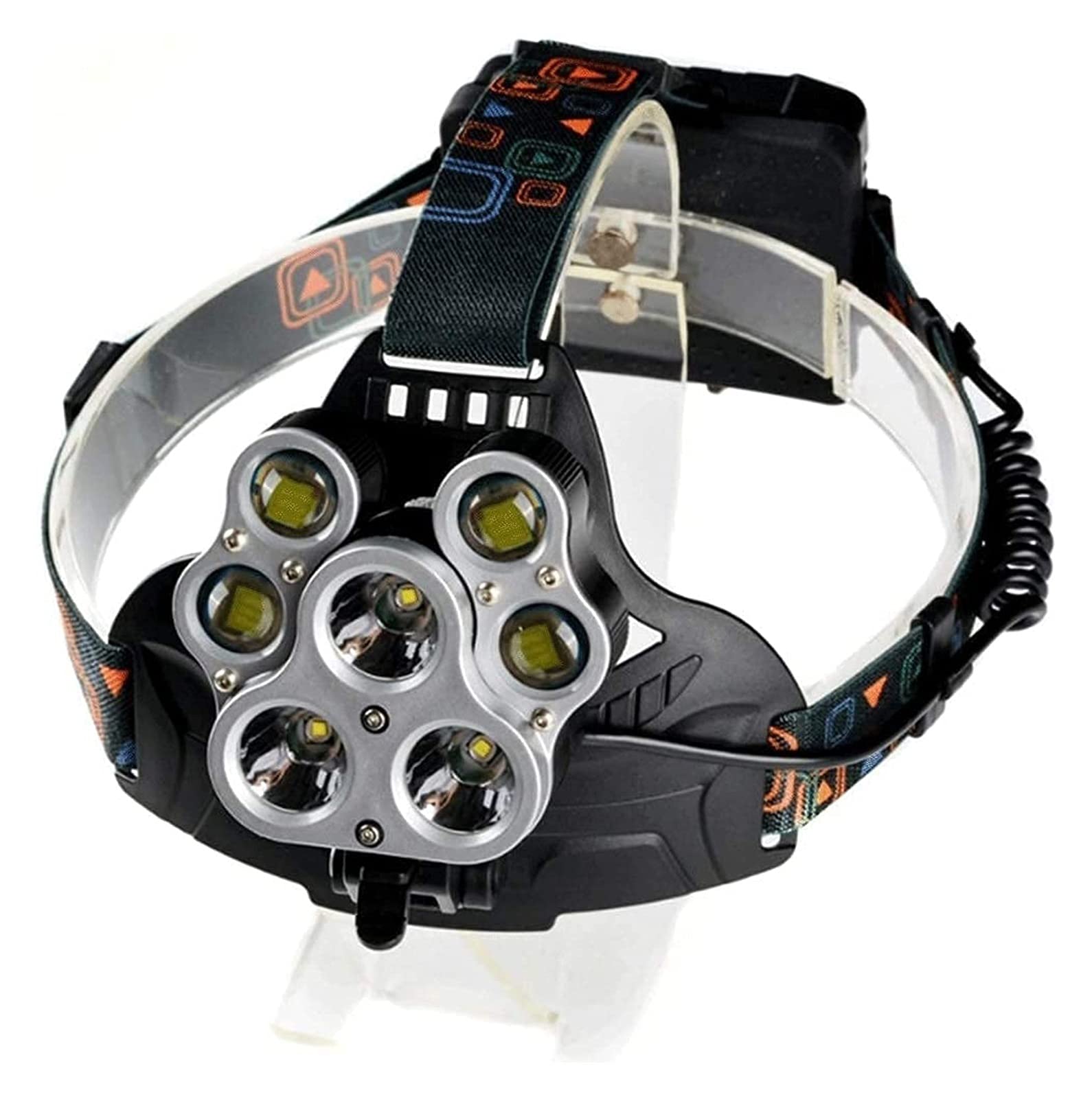 TONPOP Super Bright LED Headlamp - Waterproof Rechargeable Headlight for Hiking, Cycling, Fishing & Outdoor Activities | USB Charging, Comfortable & Multifunctional Headlight for Camping, Running, Night Work and Emergency Use