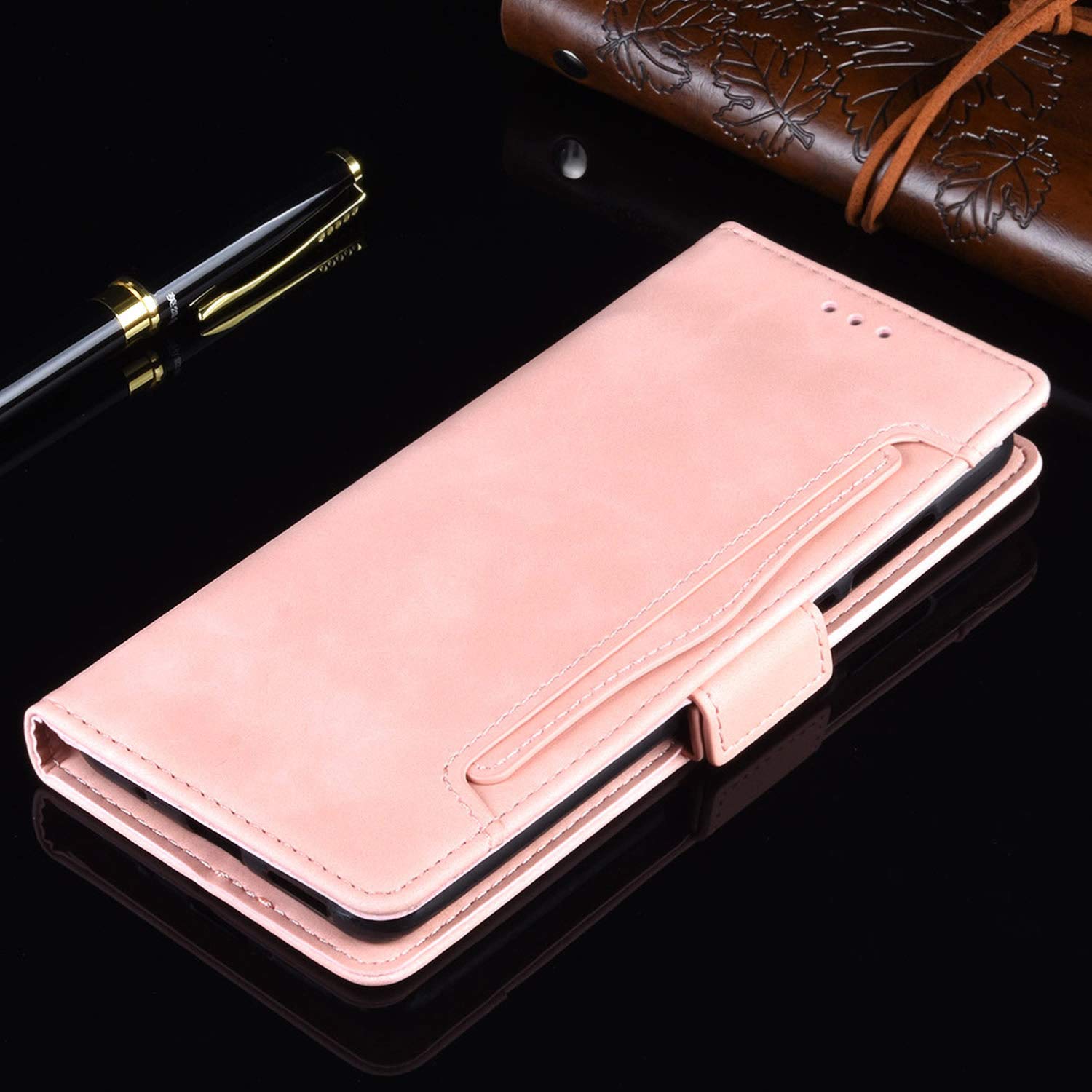 Premium Magnetic Shockproof Flip Leather Wallet Case for Oppo Reno4 F - Full Body Protection with Card Slots (Pink) | Perfect for Business, Travel & Everyday Use