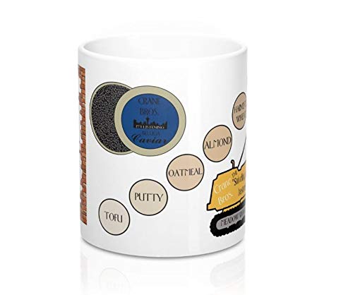 Frasier TV Show Coffee Mug Set of 2 - Crane Brothers & Seattle Skyline Design - Perfect Gift for Frasier Fans, Coffee Lovers & Office Use | Durable Ceramic Mugs for Hot Drinks, Home Decor & TV Show Collectors