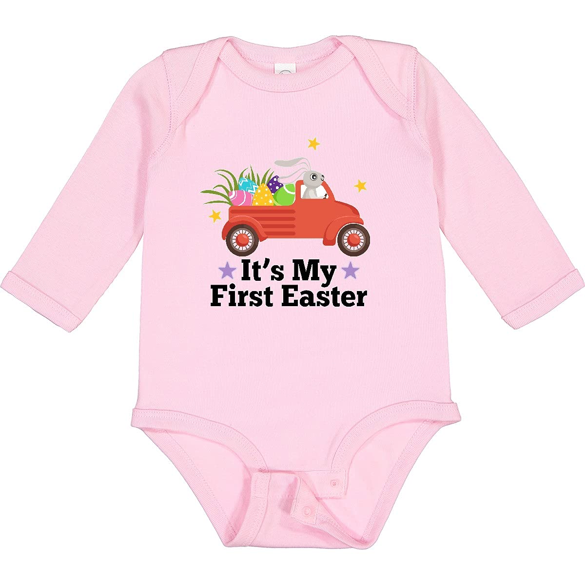 Inktastic First Easter Bunny Egg Truck Long Sleeve Baby Bodysuit - Adorable Easter Outfit for Newborns & Infants - Perfect for Easter Photos, Family Gatherings & Holiday Celebrations