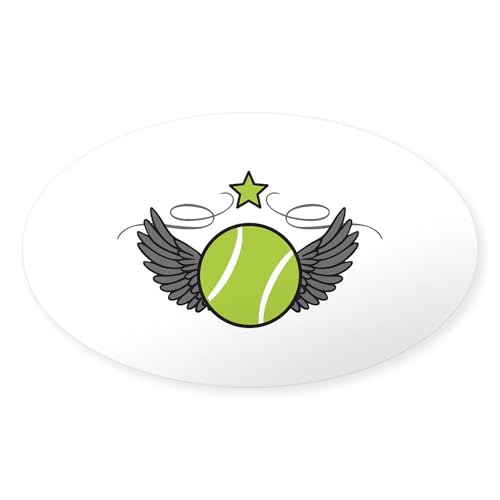 Clear - Winged Tennis Ball Sticker