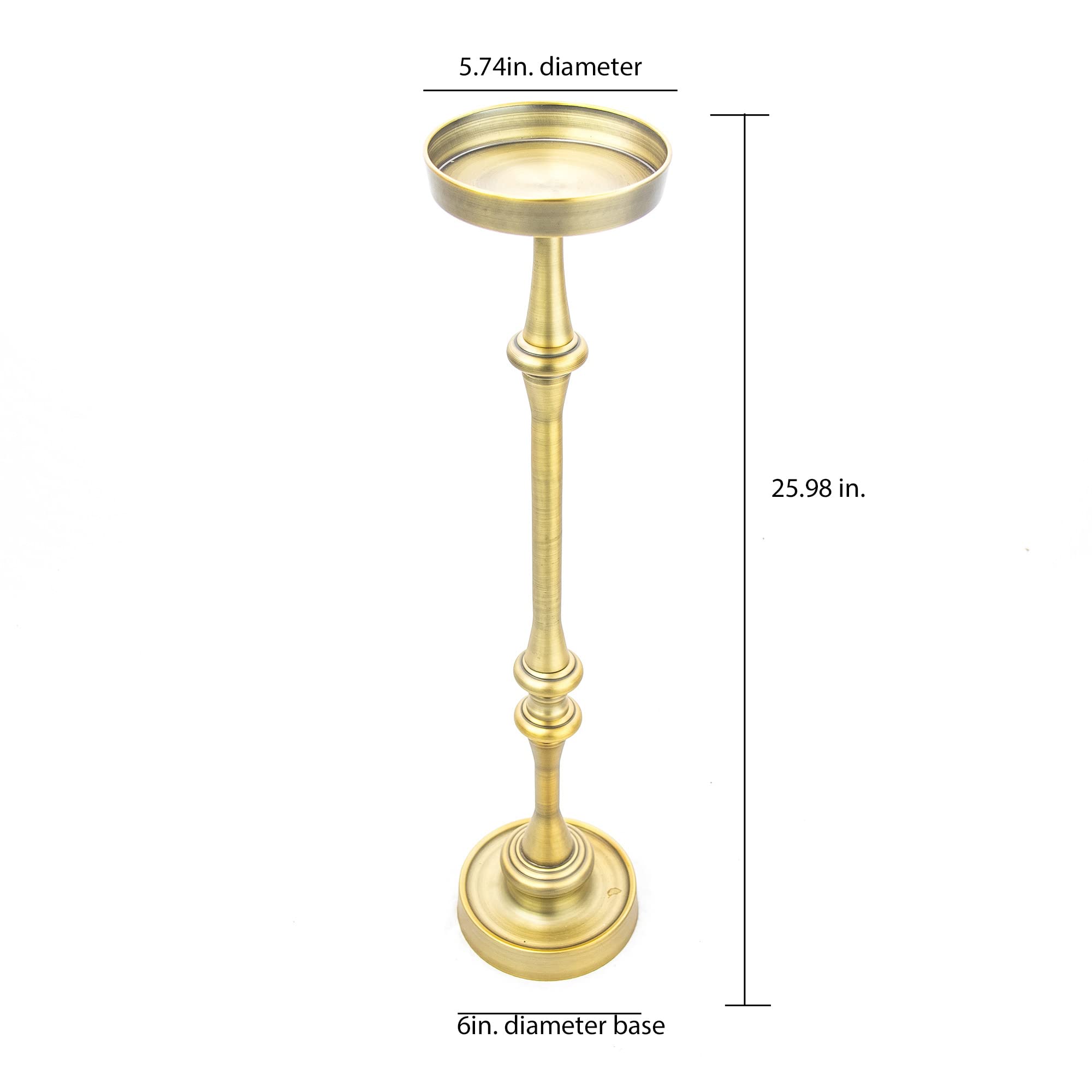 Dapper Glam 6-inch Round Martini Side Table Set of 2 - Brass End Tables for Small Spaces, Living Room, Bar & Lounge Decor | Compact Drink Table for Cocktails & Coffee