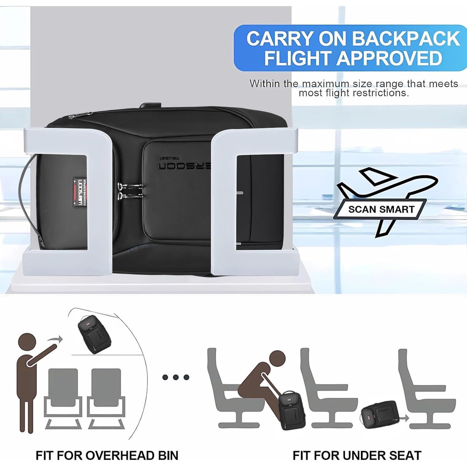 Men's Tech Backpack - Waterproof 17.3 Inch Laptop Backpack with USB Charging Port, Travel & Business Smart Backpack for Men & Women - Perfect for Office Commute, College, Air Travel & Daily Use