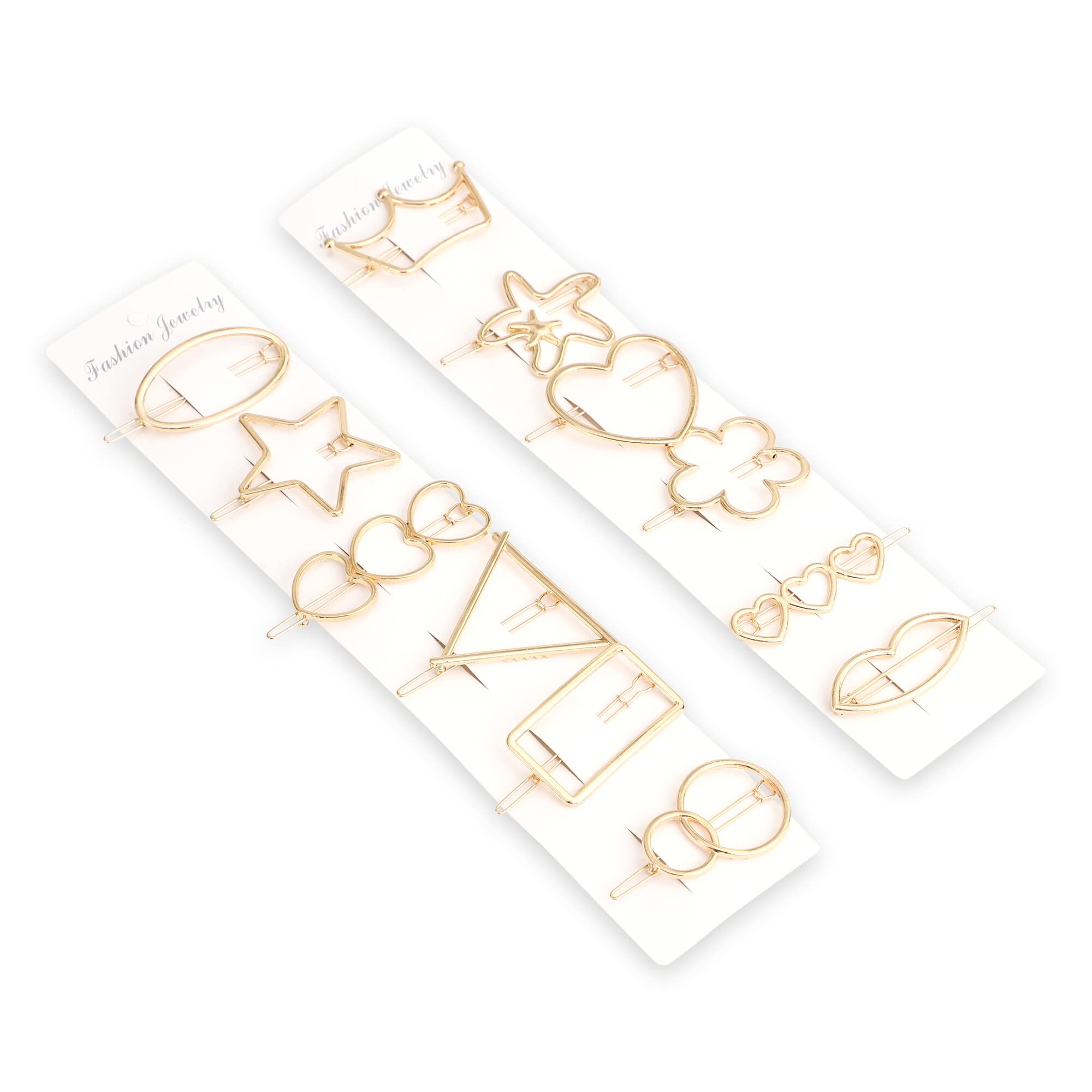 PANCIKAA Large Hollow Hair Clips - 12 Pack Golden Metal Hairpins for Women, Perfect for Updos, Ponytails & Special Occasions