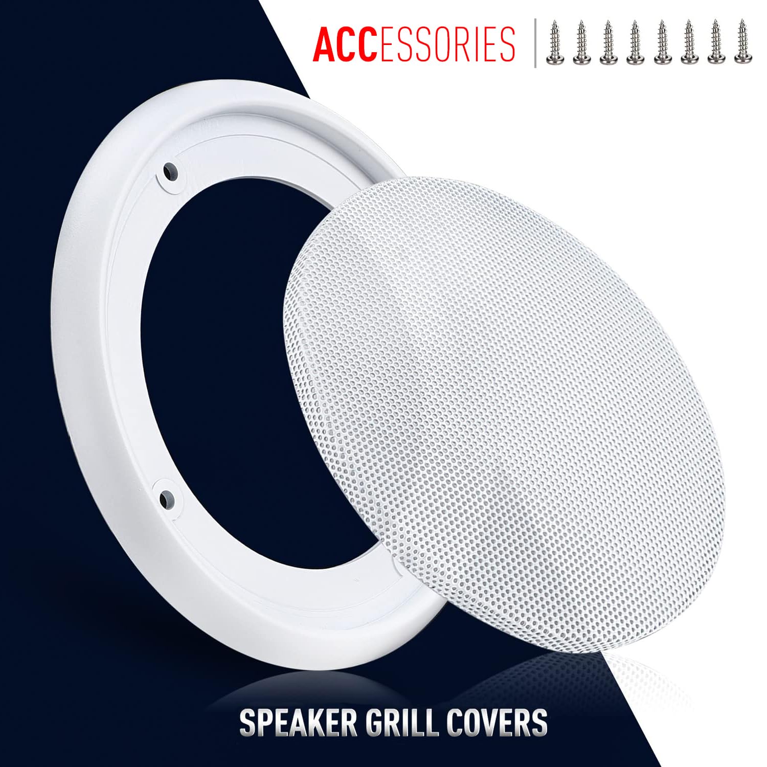 MACHSWON 2-Pack 4 Inch White Round Speaker Grill Covers - Universal Surface Mount Ceiling Speaker Hole Covers for Home Theater, RV, Boat & Marine Installation - Perfect for Home Audio, Car Audio & Outdoor Sound Systems