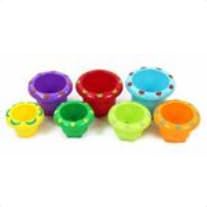 INTERNATIONAL PLAYTHINGS LLC Stack and Nest Cups - 6 Piece Colorful Baby Toy Set for Early Learning & Sensory Play | Perfect for Bath Time, Beach, and Toddler Developmental Activities