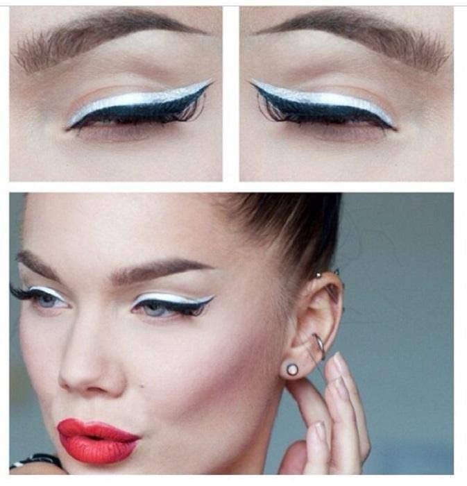 **Huda Beauty Waterproof 3-in-1 Mascara, Eyeliner & Eyebrow Pencil Set – Long-Lasting Black & White Kajal for Smoky Eyes & Bold Brows – Perfect for Day to Night Makeup**