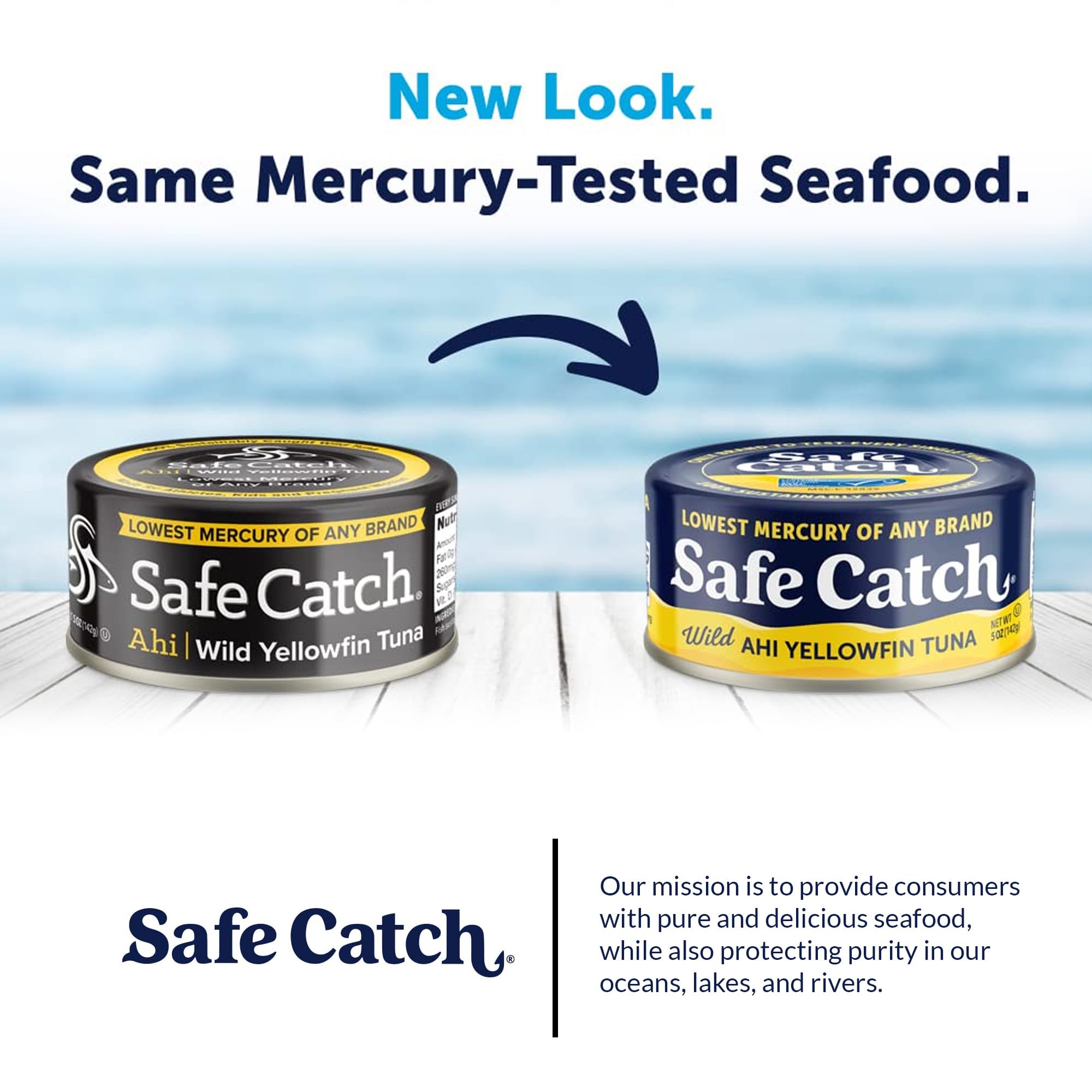 Safe Catch Wild Ahi Yellowfin Tuna Canned - Wild Caught, Low Mercury, High Protein & Omega 3, Gluten-Free, Kosher (Pack of 6) | Perfect for Salads, Sandwiches & Healthy Meal Prep