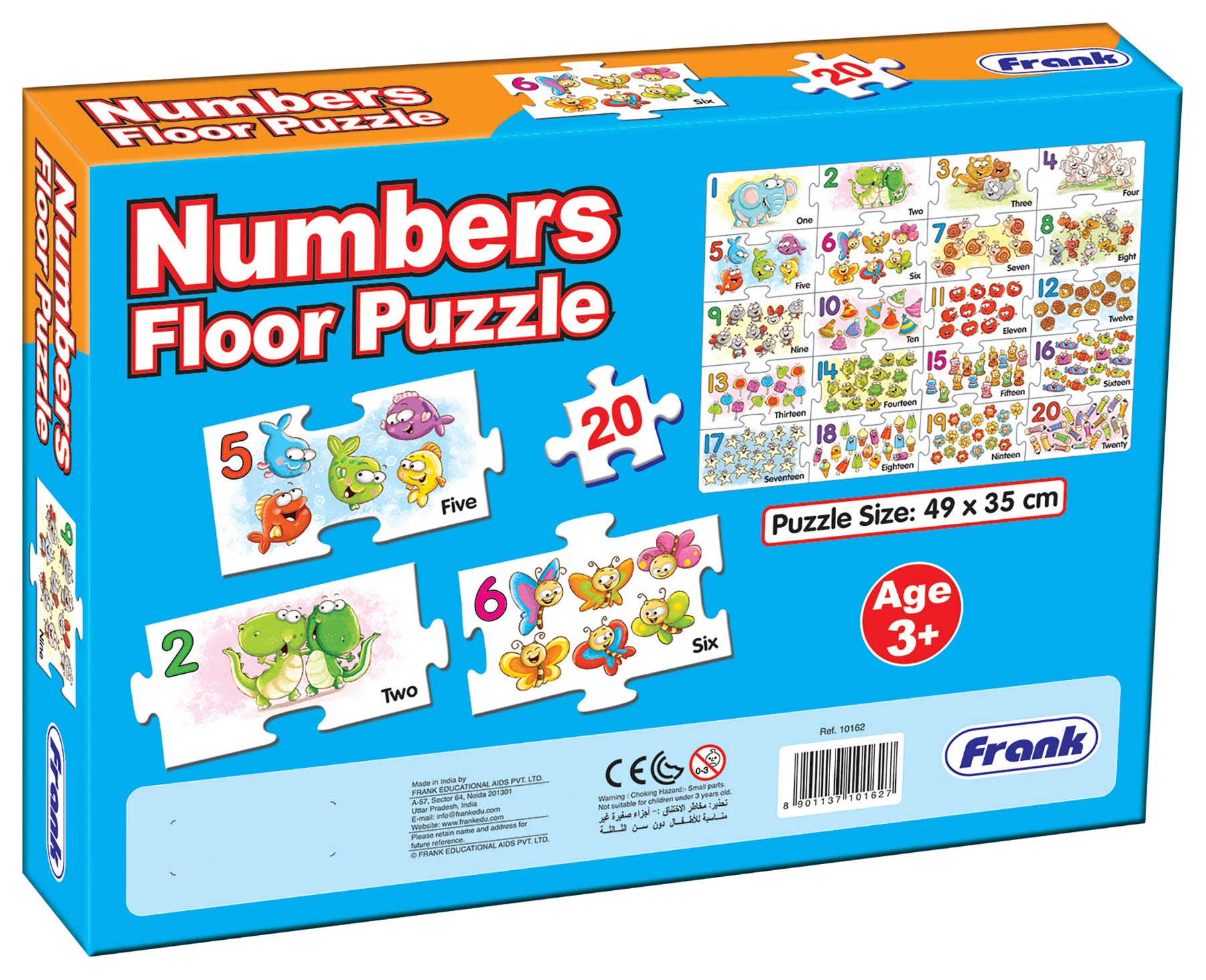 Educational Number Floor Jigsaw Puzzles for Kids Ages 3-7 | Fun Learning Toys for Brain Development, Focus & Memory | 20-Piece Puzzle Set with Numbers & Images | Perfect Gift for Boys & Girls | Ideal for Preschool Learning, Playroom Activities & Family Game Night