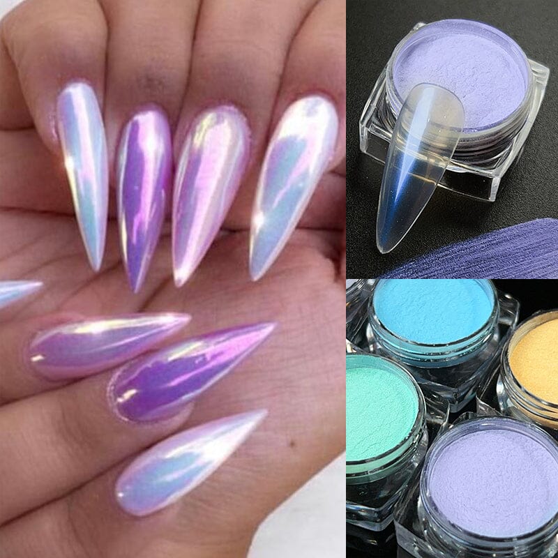 Neon Pearly Nail Powder - Professional Nail Art Glitter Dust for Acrylic & Gel Nails - Perfect for Manicures, Pedicures & Nail Salon Designs