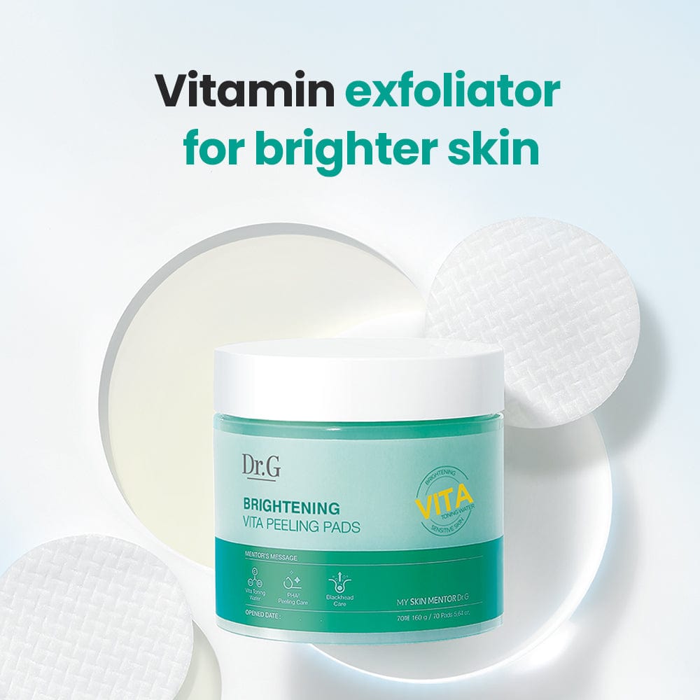 DR.G BRIGHTENING VITA PEELING PAD (70 Count) - Exfoliating Face Pads for Glowing Skin | Korean Skincare for Dark Spots & Dullness | Perfect for Daily Brightening Routine & Travel Skincare