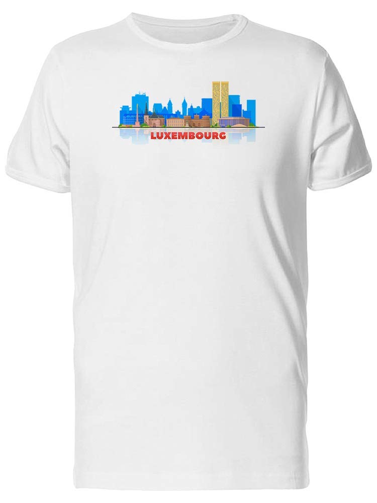 Smartprints Travel Luxembourg City Skyline T-Shirt for Men - Comfortable Casual Tee with European Landmark Design - Perfect for Travel, Sightseeing and Everyday Wear